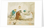 Frog, Rat and Mouse at Table by Randolf Caldecott