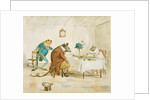 Frog, Rat and Mouse at Table by Randolf Caldecott