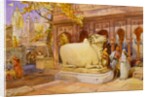 The Bull Nandi in the courtyard of the Golden Temple by William Simpson