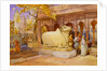 The Bull Nandi in the courtyard of the Golden Temple by William Simpson