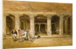 Robert Gill, copying the Ajanta frescoes by William Simpson