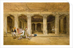Robert Gill, copying the Ajanta frescoes by William Simpson