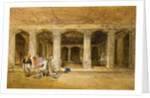 Robert Gill, copying the Ajanta frescoes by William Simpson