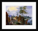 A Flemish Village with a River View by Peeter Gysels