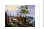 A Flemish Village with a River View by Peeter Gysels