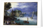 River  Scene with Boats and Figures by Jan Brueghel(the Elder)