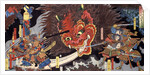 Minimoto Yorimitsu slaying the Giant Shutendoji by Utagawa Yoshitsuya