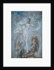Standing female nude between a lion and a satyre by Alfred Gilbert