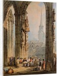 Scene from a church porch by Samuel Prout