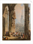 Scene from a church porch by Samuel Prout