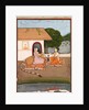 Two female ascetics seated in discussion outside a hut. Murshidabad, India, mid-18th century by Unknown
