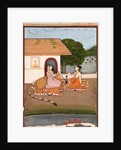 Two female ascetics seated in discussion outside a hut. Murshidabad, India, mid-18th century by Unknown
