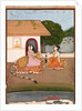 Two female ascetics seated in discussion outside a hut. Murshidabad, India, mid-18th century by Unknown