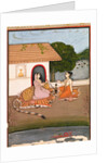 Two female ascetics seated in discussion outside a hut. Murshidabad, India, mid-18th century by Unknown