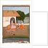 Two female ascetics seated in discussion outside a hut. Murshidabad, India, mid-18th century by Unknown