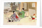 Cleaning the Lacquer Tableware for New Year's Day by Mizuno Toshikata