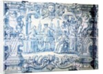 Tile Panel of an outdoor courtyard scene. Lisbon, Portugal, 18th century by Unknown