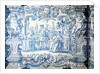 Tile Panel of an outdoor courtyard scene. Lisbon, Portugal, 18th century by Unknown