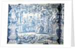 Tile Panel of an outdoor courtyard scene. Lisbon, Portugal, 18th century by Unknown