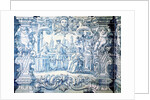 Tile Panel of an outdoor courtyard scene. Lisbon, Portugal, 18th century by Unknown