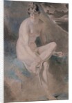 Study from the Nude Female seated on a bank by William Etty