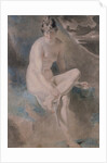 Study from the Nude Female seated on a bank by William Etty