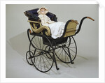 Pram and Wax Doll. England and Germany, 1880s by Unknown