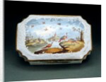 Box depicting peakcocks by Unknown