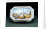 Box depicting peakcocks by Unknown
