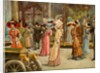 Men and women outside the entrance of Harrods. London, early 1900s century by Unknown