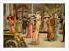 Men and women outside the entrance of Harrods. London, early 1900s century by Unknown