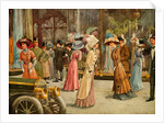 Men and women outside the entrance of Harrods. London, early 1900s century by Unknown