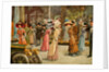 Men and women outside the entrance of Harrods. London, early 1900s century by Unknown