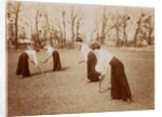 Four ladies playing hockey by Andrew Pitcairn-Knowles
