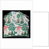Dress fabric with deer, trees, house and grapes motifs by Unknown