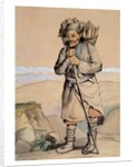 Bhotiya villager from Spituk carrying a basket of wood by R. Clint