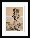 Bhotiya villager from Spituk carrying a basket of wood by R. Clint