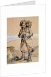 Bhotiya villager from Spituk carrying a basket of wood by R. Clint