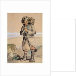 Bhotiya villager from Spituk carrying a basket of wood by R. Clint