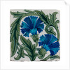 Carnation flowers tile by William De Morgan