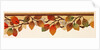Design of a border of leaves and berries in autumnal colours by Unknown