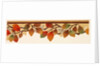 Design of a border of leaves and berries in autumnal colours by Unknown