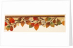 Design of a border of leaves and berries in autumnal colours by Unknown