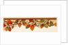 Design of a border of leaves and berries in autumnal colours by Unknown