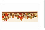 Design of a border of leaves and berries in autumnal colours by Unknown
