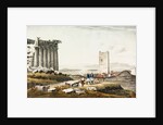 Salamis from Acropolis by Charles Frederick Brockdorff
