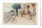 Zachary House, Zoffany House and the Moorings, Strand-on-the-Green, Chiswick by Archibald Standish Hartrick
