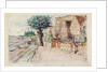 Zachary House, Zoffany House and the Moorings, Strand-on-the-Green, Chiswick by Archibald Standish Hartrick