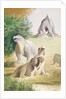 Life-size models of Jurassic reptiles in the grounds of the Crystal Palace, Sydenham by Barbara Jones
