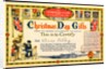 Christmas Day Gifts Certificate issued by the Overseas Club by Unknown